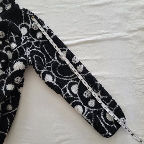 Reason Mens Teddy Yarn Sherpa Full Zip Jacket Black White Size Medium - Picture 11 of 12